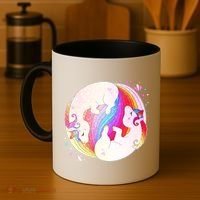 Cute Rainbow Unicorns Yin Yang Coffee Mug thumb 4