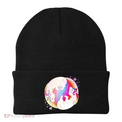 Cute Rainbow Unicorns Yin Yang Beanie