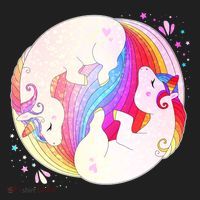 Cute Rainbow Unicorns Yin Yang Beanie thumb 2
