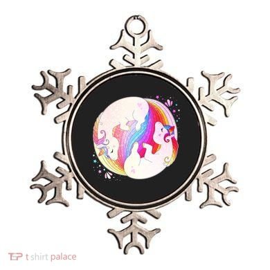Cute Rainbow Unicorns Yin Yang Ornament