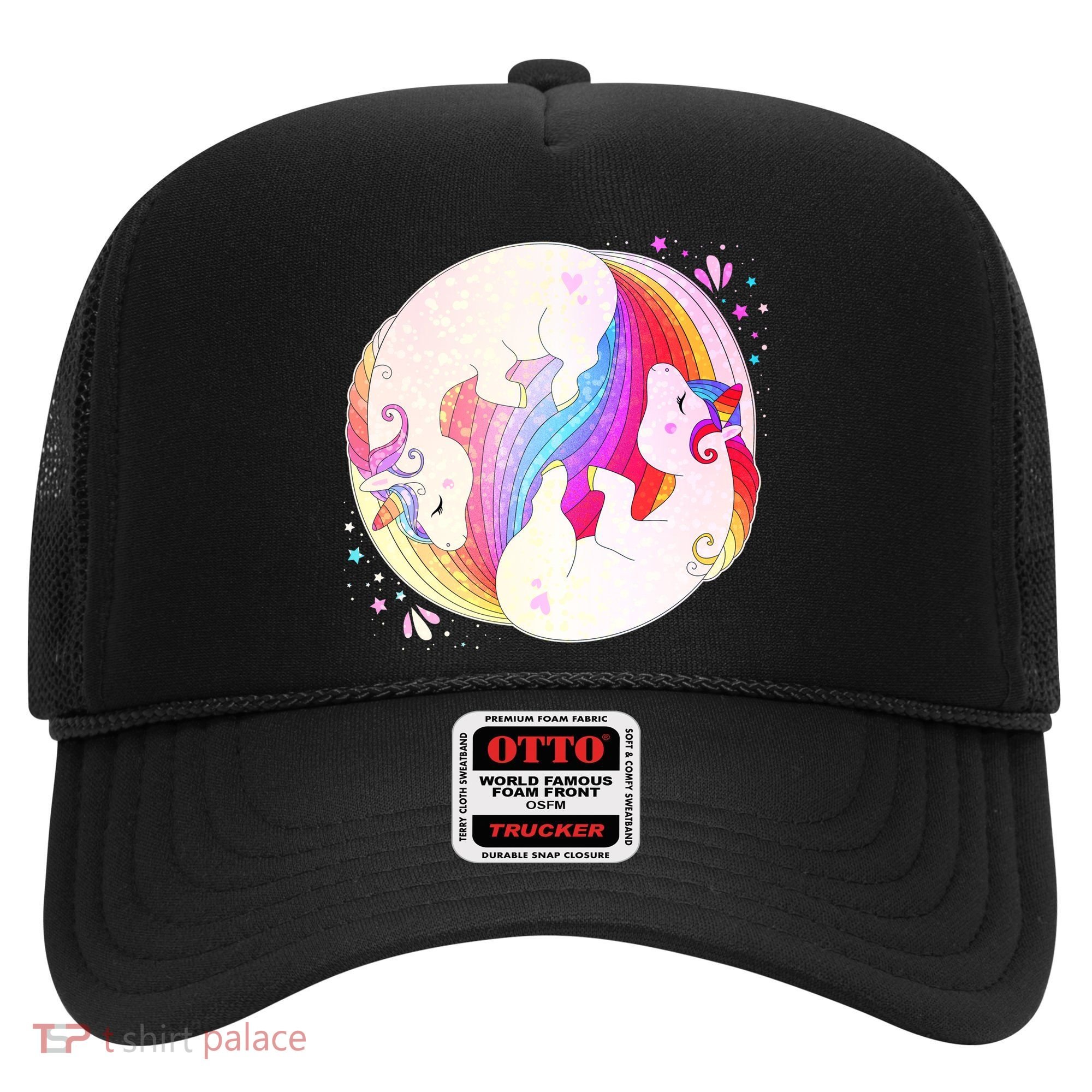 Cute Rainbow Unicorns Yin Yang Hat