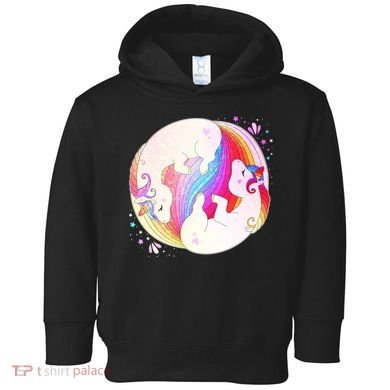 Cute Rainbow Unicorns Yin Yang Toddler Hoodie