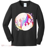 Cute Rainbow Unicorns Yin Yang Kids Long Sleeve Shirt thumb 0