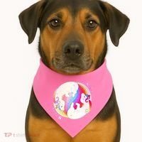 Cute Rainbow Unicorns Yin Yang USA-Made Doggie Bandana thumb 1