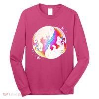 Cute Rainbow Unicorns Yin Yang Long Sleeve Shirt thumb 0