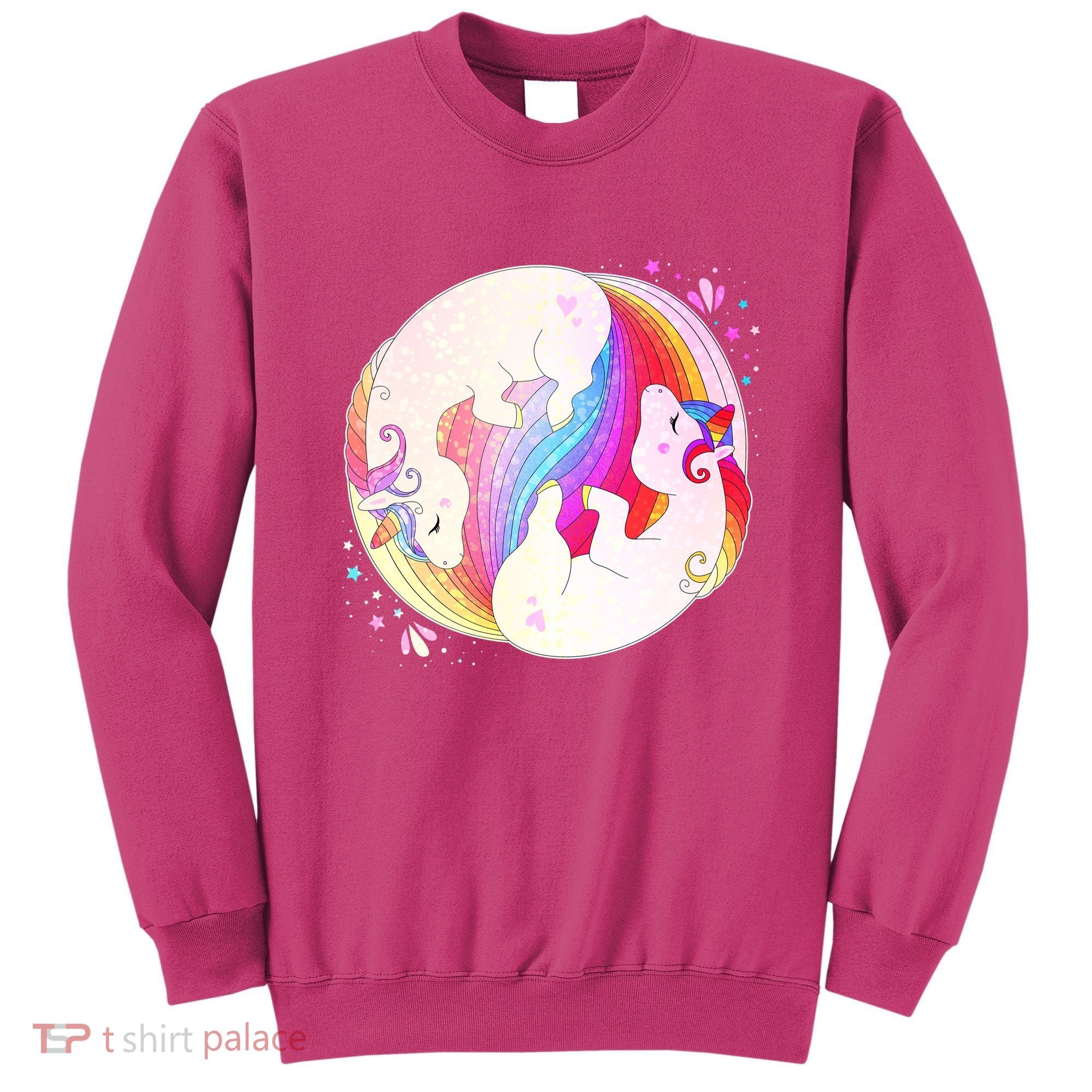 Cute Rainbow Unicorns Yin Yang Sweatshirt