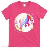 Cute Rainbow Unicorns Yin Yang T-Shirt thumb 0