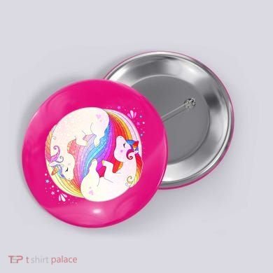 Cute Rainbow Unicorns Yin Yang Button