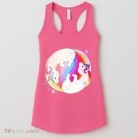Cute Rainbow Unicorns Yin Yang Women's Tank Top thumb 0