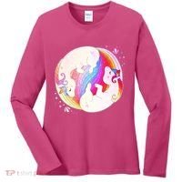 Cute Rainbow Unicorns Yin Yang Women's Long Sleeve Shirt thumb 0