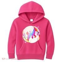 Cute Rainbow Unicorns Yin Yang Kids Hoodie thumb 0