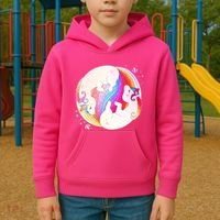 Cute Rainbow Unicorns Yin Yang Kids Hoodie thumb 2