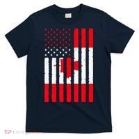 Canadian Roots USA Flag Heritage Half Canada American T-Shirt thumb 0