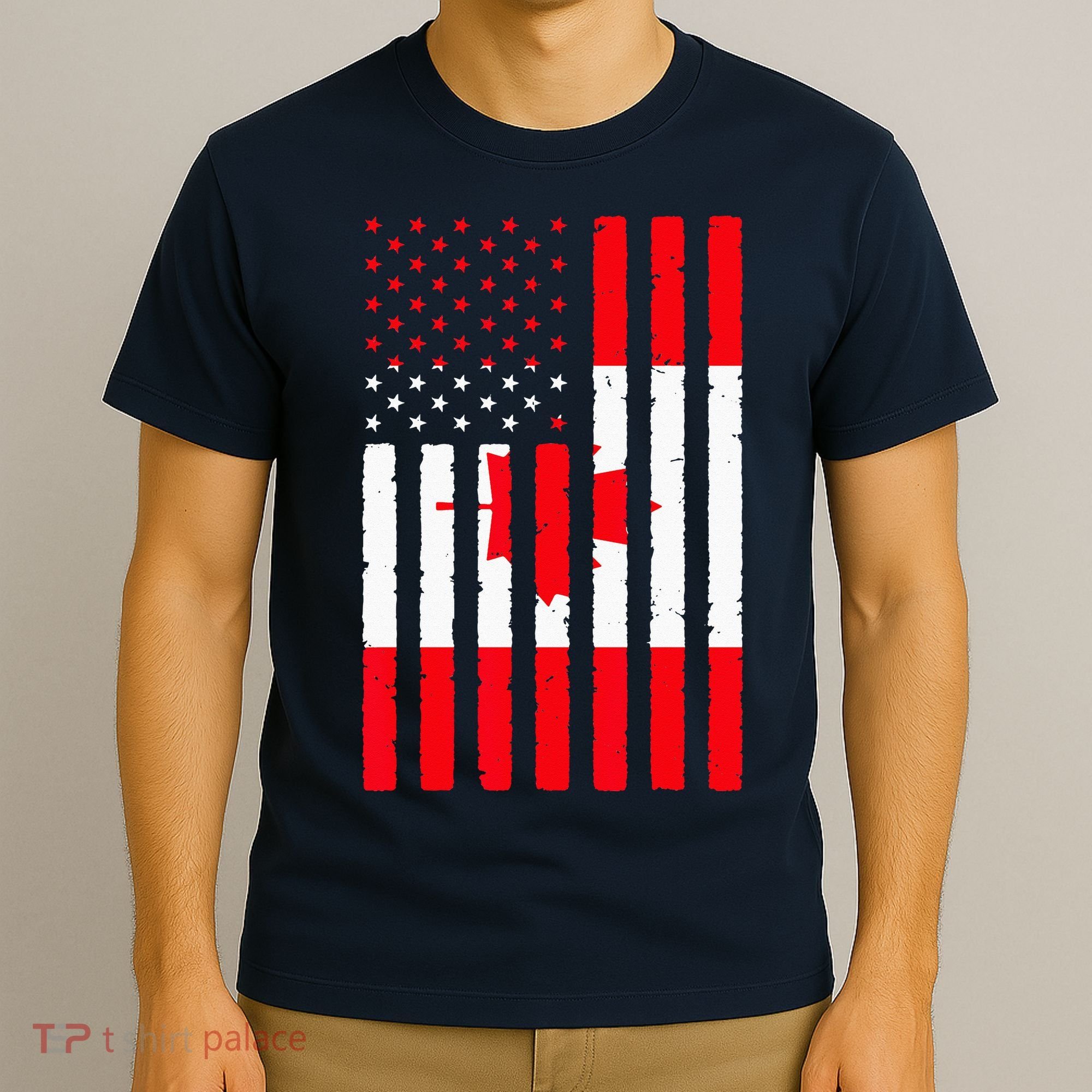 Canadian Roots USA Flag Heritage Half Canada American T-Shirt