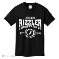 CERTIFIED RIZZLER UNSPOKEN RIZZ W RIZZ GOD Kids T-Shirt thumb 0