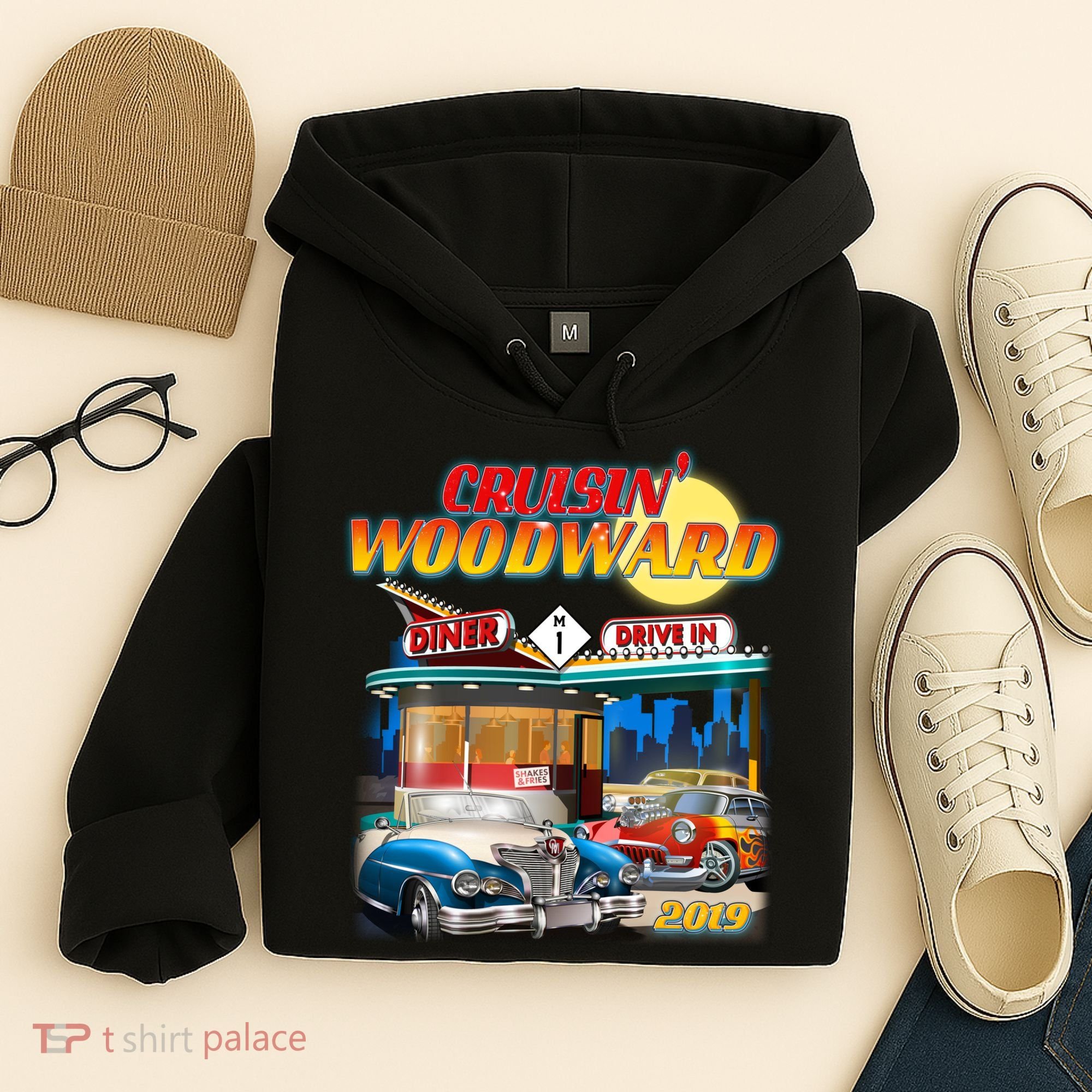 Cruisin' Woodward Diner Day time Hoodie