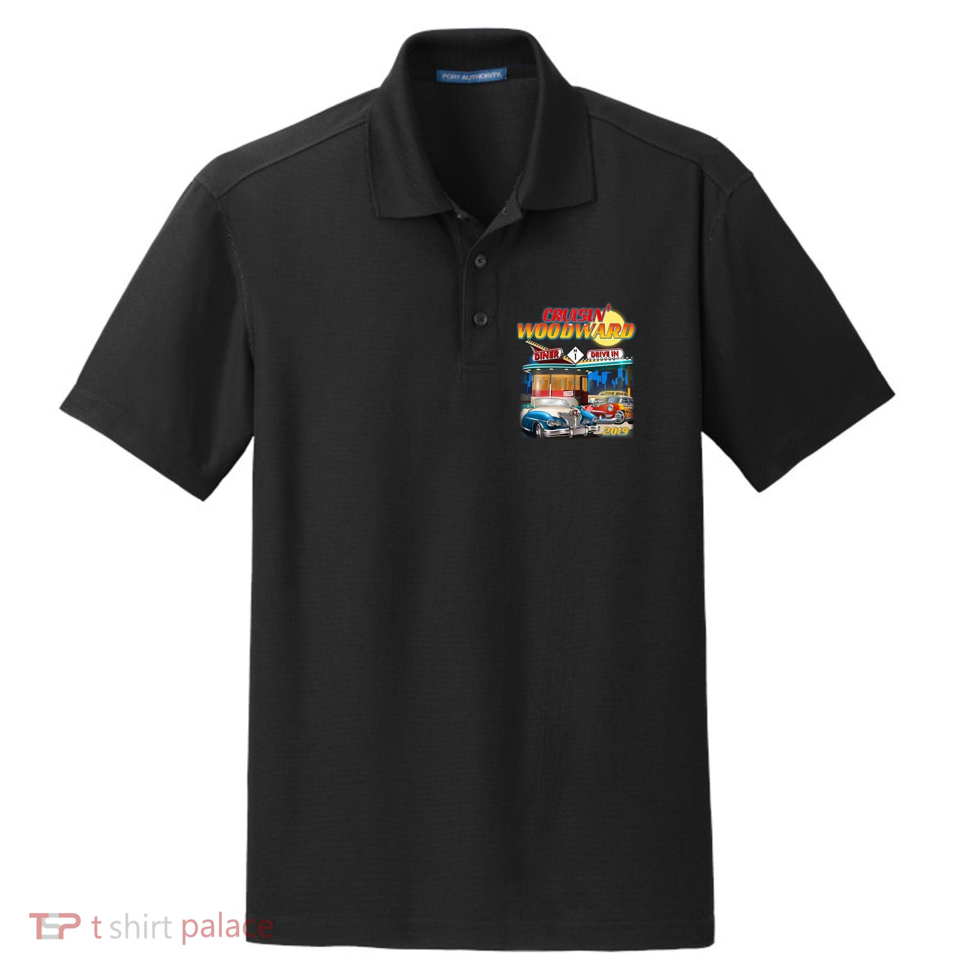 Cruisin' Woodward Diner Day time Dry Zone Grid Polo