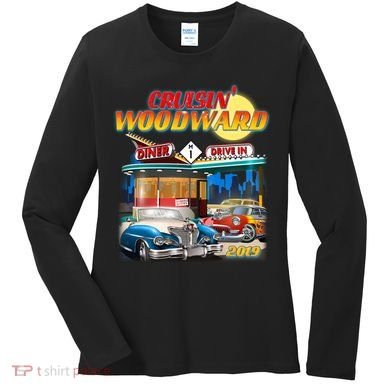 Cruisin' Woodward Diner Day time Women's Long Sleeve Shirt