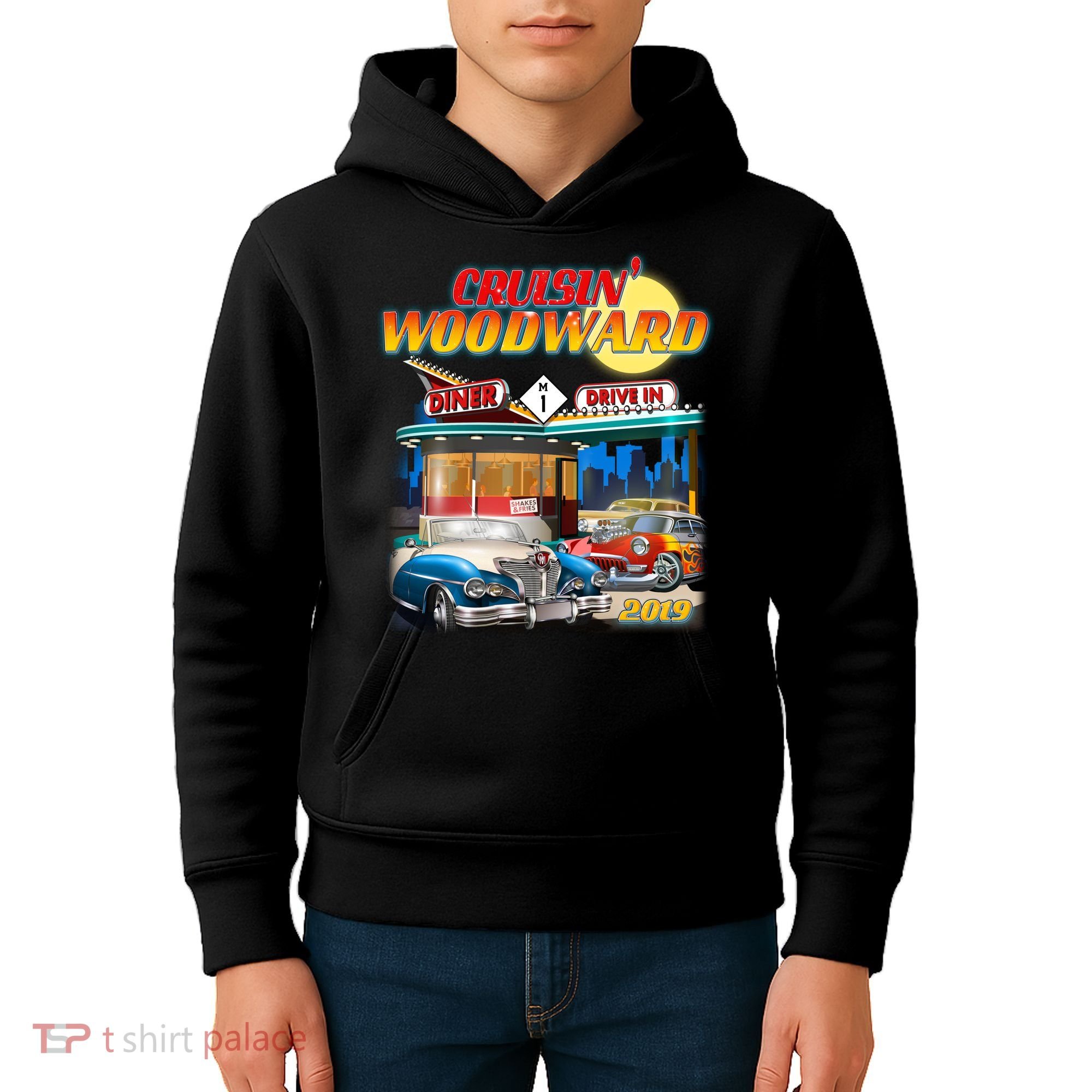 Cruisin' Woodward Diner Day time Kids Hoodie