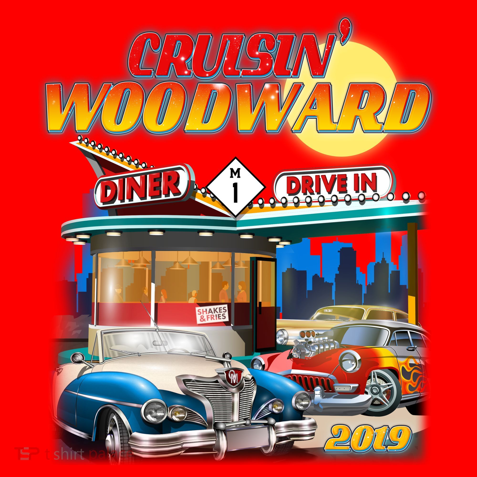 Cruisin' Woodward Diner Day time Santa Hat