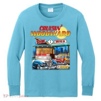 Cruisin' Woodward Diner Day time Kids Long Sleeve Shirt