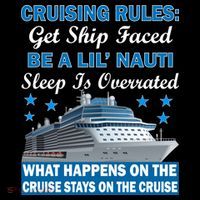 Cruising Rules Get Ship Faced Funny Cruise Stripe Pom Pom Beanie thumb 2