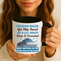 Cruising Rules Get Ship Faced Funny Cruise Coffee Mug thumb 3