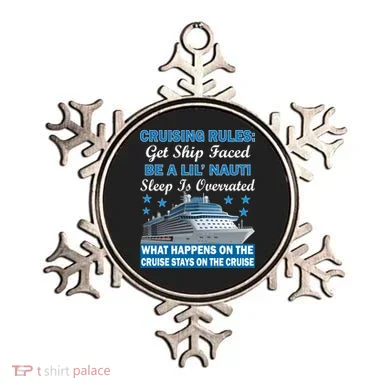 Cruising Rules Get Ship Faced Funny Cruise Ornament