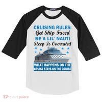 Cruising Rules Get Ship Faced Funny Cruise Kids Colorblock Raglan Jersey thumb 0