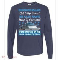 Cruising Rules Get Ship Faced Funny Cruise Comfort Colors Heavyweight Long Sleeve T-Shirt thumb 0