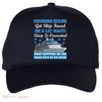 Cruising Rules Get Ship Faced Funny Cruise Five-Panel Snapback Cap thumb 0