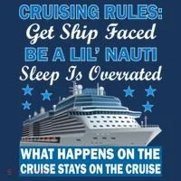 Cruising Rules Get Ship Faced Funny Cruise Apron thumb 3