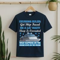 Cruising Rules Get Ship Faced Funny Cruise T-Shirt thumb 2