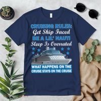 Cruising Rules Get Ship Faced Funny Cruise Premium T-Shirt thumb 2