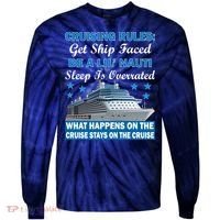 Cruising Rules Get Ship Faced Funny Cruise Tie-Dye Long Sleeve Shirt thumb 0