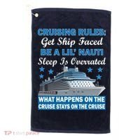 Cruising Rules Get Ship Faced Funny Cruise Golf Towel thumb 0