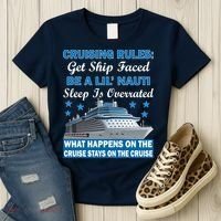 Cruising Rules Get Ship Faced Funny Cruise Women's T-Shirt thumb 3