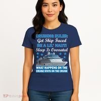 Cruising Rules Get Ship Faced Funny Cruise Women's T-Shirt thumb 4
