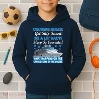 Cruising Rules Get Ship Faced Funny Cruise Kids Hoodie thumb 2