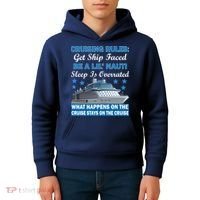 Cruising Rules Get Ship Faced Funny Cruise Kids Hoodie thumb 4