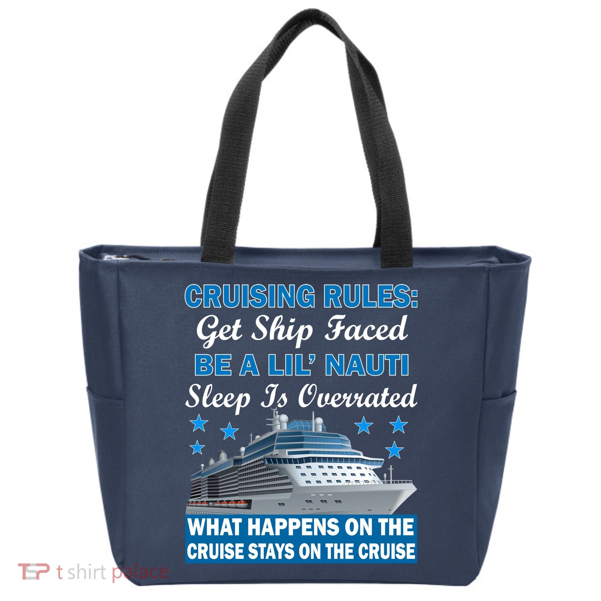 Cruising Rules Get Ship Faced Funny Cruise Tote Bag