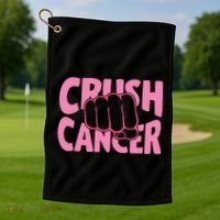 Crush Cancer Golf Towel thumb 1
