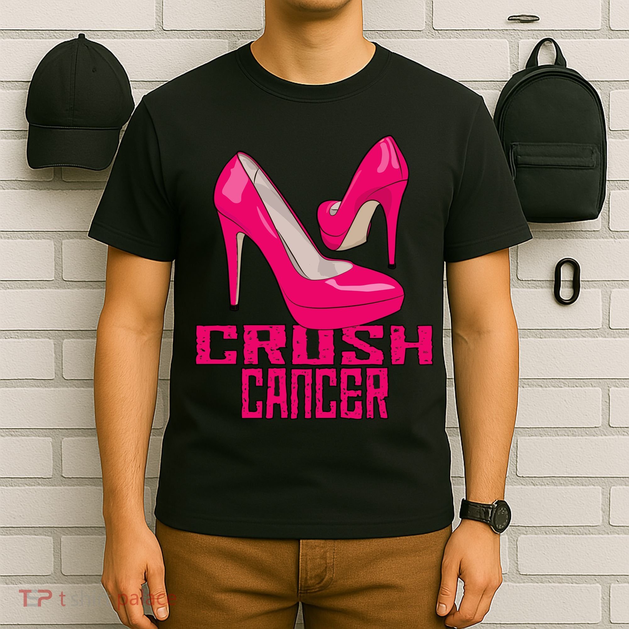 Crush Cancer With Pink Heels T-Shirt