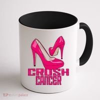 Crush Cancer With Pink Heels Coffee Mug thumb 1