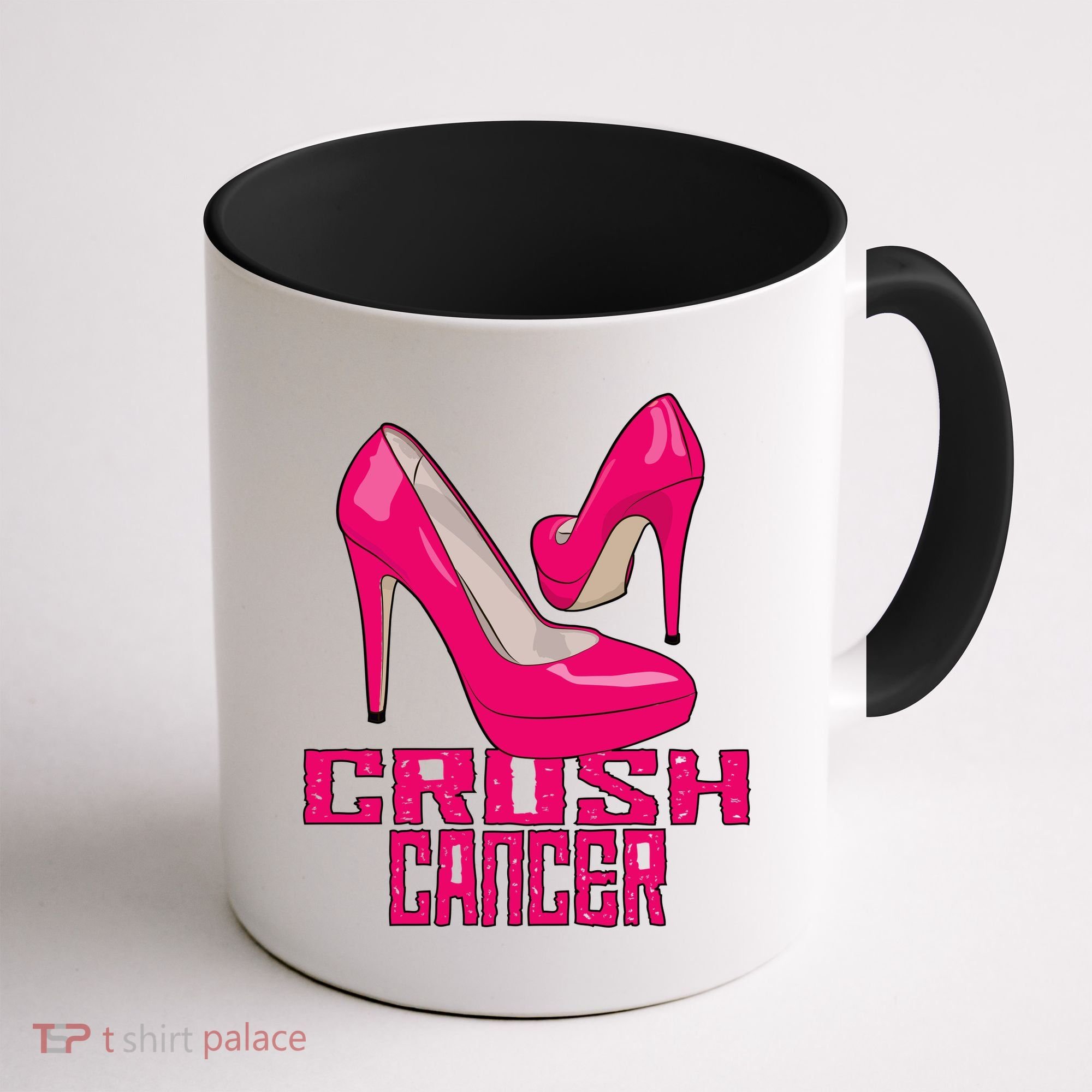 Crush Cancer With Pink Heels Coffee Mug