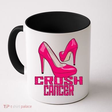 Crush Cancer With Pink Heels Coffee Mug