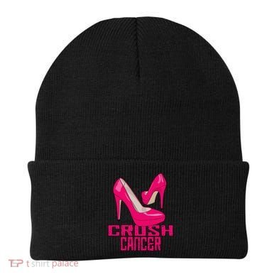 Crush Cancer With Pink Heels Beanie