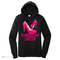 Crush Cancer With Pink Heels Women's Hoodie thumb 0