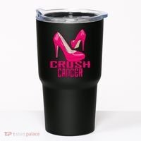 Crush Cancer With Pink Heels Tumbler thumb 0