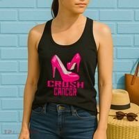 Crush Cancer With Pink Heels Women's Tank Top thumb 2
